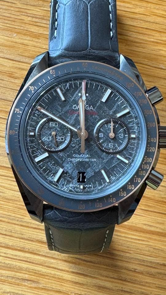 Omega Speedmaster Moonwatch Meteorite Omega Speedmaster Grey Side Of The Moon with Meteorite face