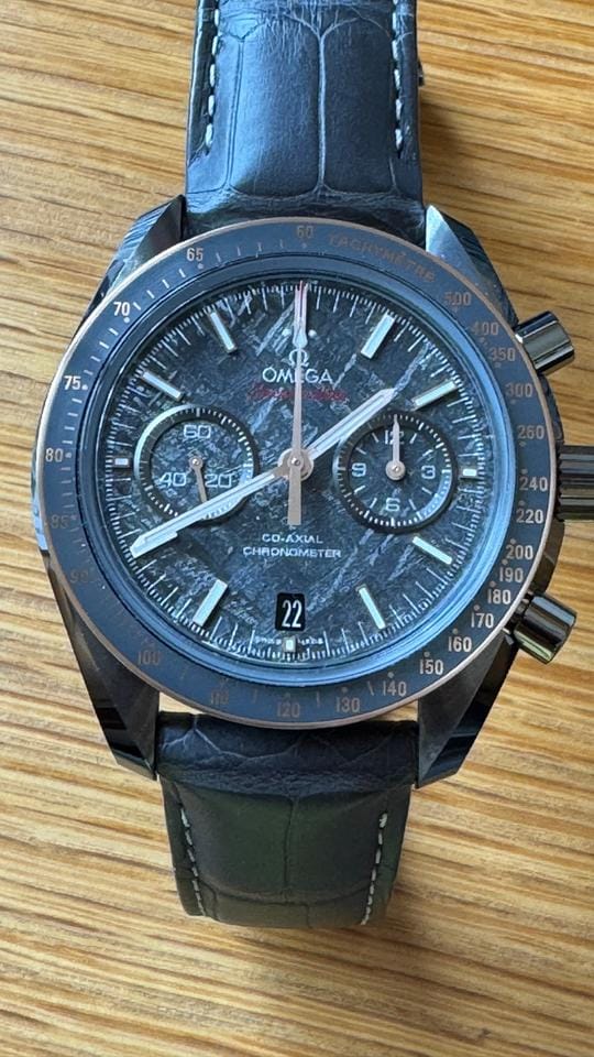 Omega Speedmaster Moonwatch Meteorite Omega Speedmaster Grey Side Of The Moon with Meteorite face