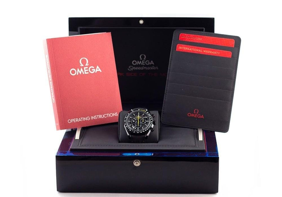 Omega Speedmaster Dark Side Of The Moon Apollo 8 44mm Black Ceramic Case Skeleton Dial Black Leather Strap 311.92.44.30.01.001 NEW - Warranty start: 2023