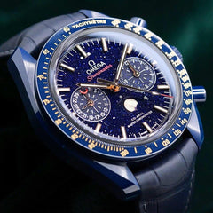 Omega Speedmaster Moonphase MINT COMPLETE SET Speedmaster Moonphase "Blue Side of the Moon" 304.93.44.52.03.002