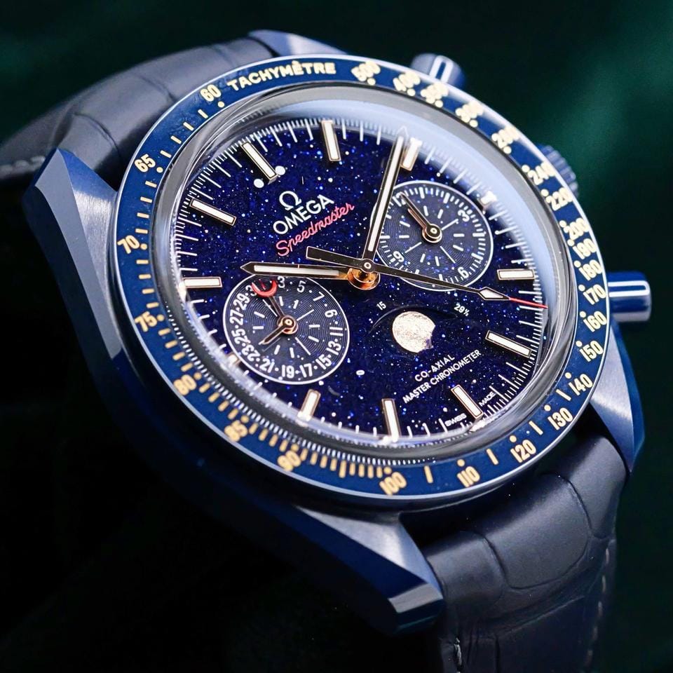 Omega Speedmaster Moonphase MINT COMPLETE SET Speedmaster Moonphase "Blue Side of the Moon" 304.93.44.52.03.002