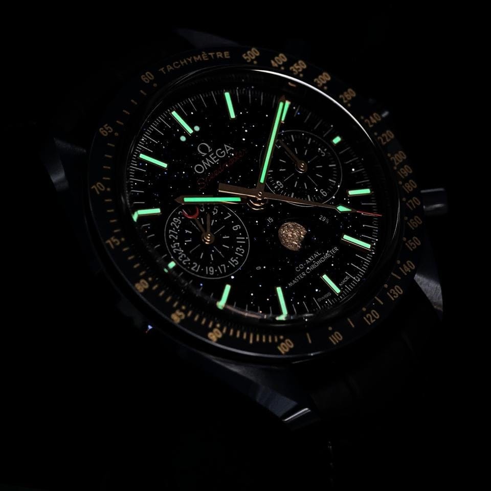 Omega Speedmaster Moonphase MINT COMPLETE SET Speedmaster Moonphase "Blue Side of the Moon" 304.93.44.52.03.002
