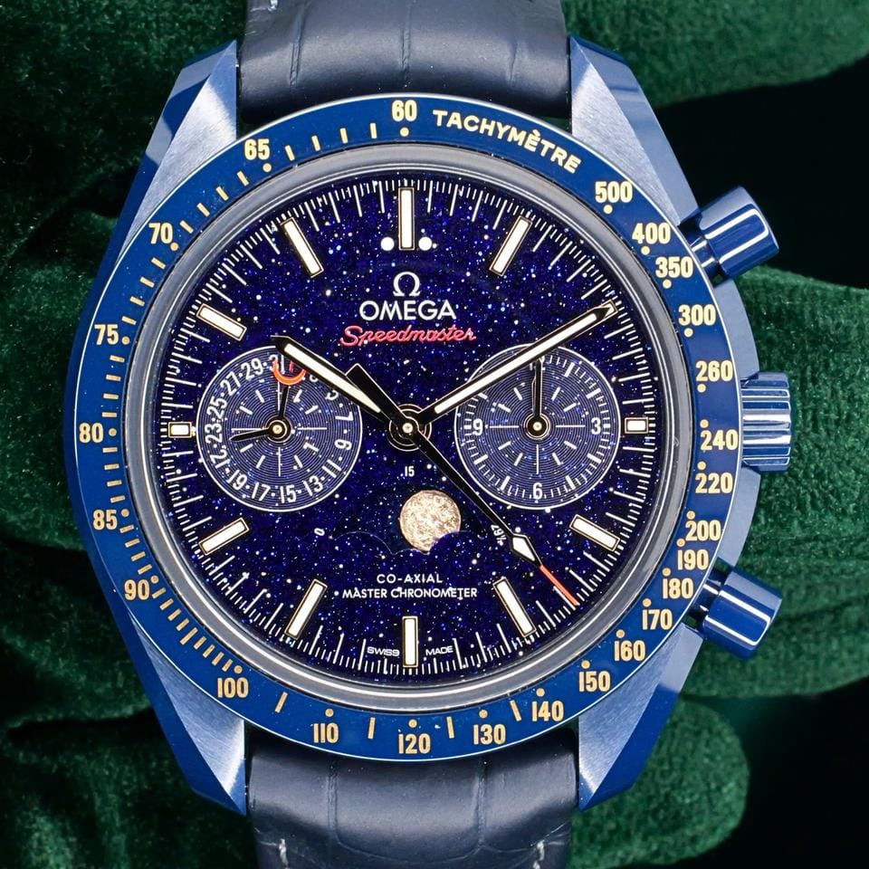 Omega Speedmaster Moonphase MINT COMPLETE SET Speedmaster Moonphase "Blue Side of the Moon" 304.93.44.52.03.002
