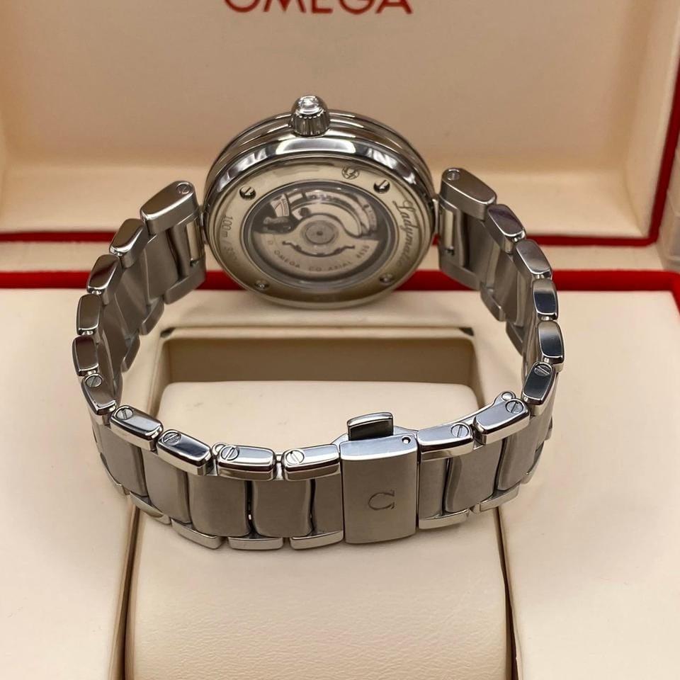 Omega De Ville Ladymatic Diamonds Blue Dial Ladies Watch 425.35.34.20.57.002