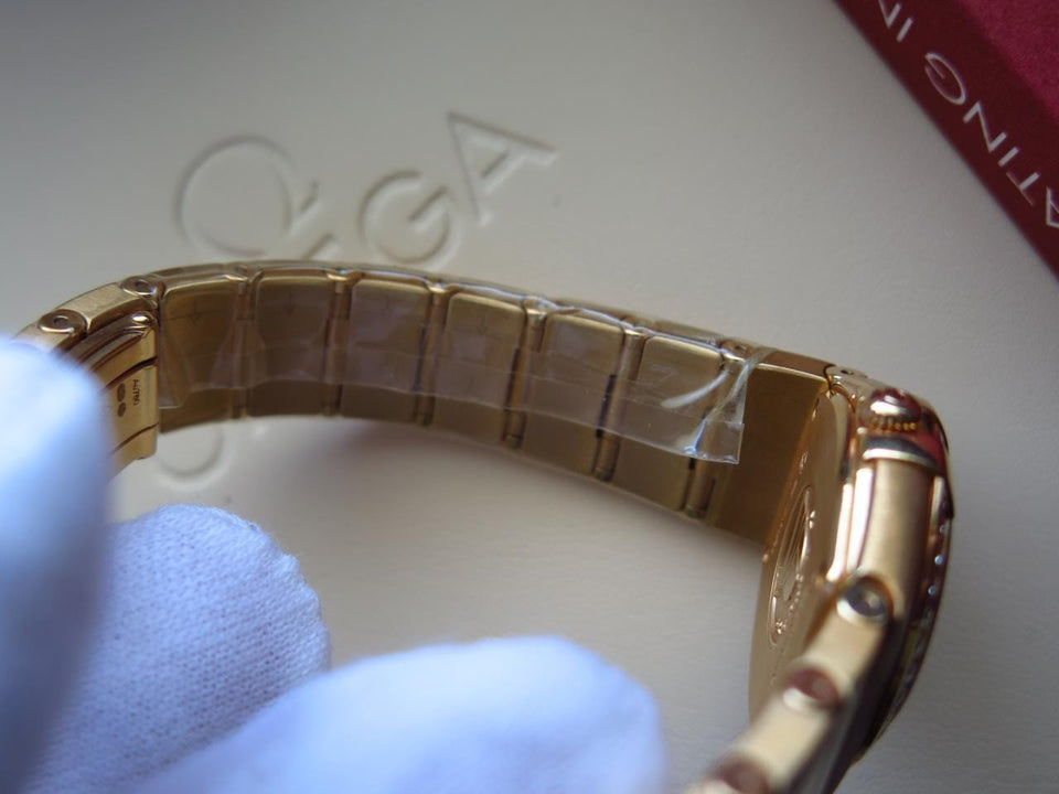Omega Constellation Quartz Solid 18k Red Gold Factory diamond bezel/markers MOP dial