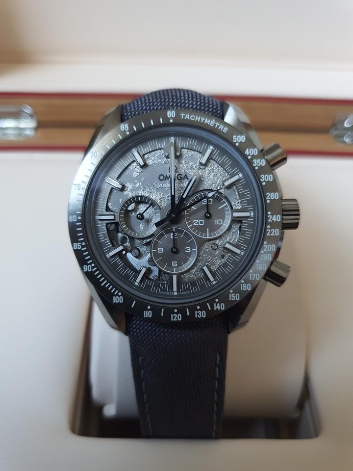 Omega Speedmaster Dark Side of the Moon (Grey Side of the Moon) (New) Purchased in Oct 2025 plus a New Wolf Watch Winder