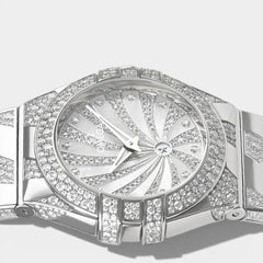 Omega Constellation Quartz White gold / 27 mm / Box&Papers / 123.55.27.60.55.012