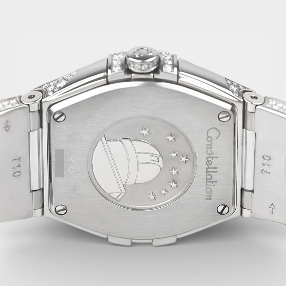 Omega Constellation Quartz White gold / 27 mm / Box&Papers / 123.55.27.60.55.012