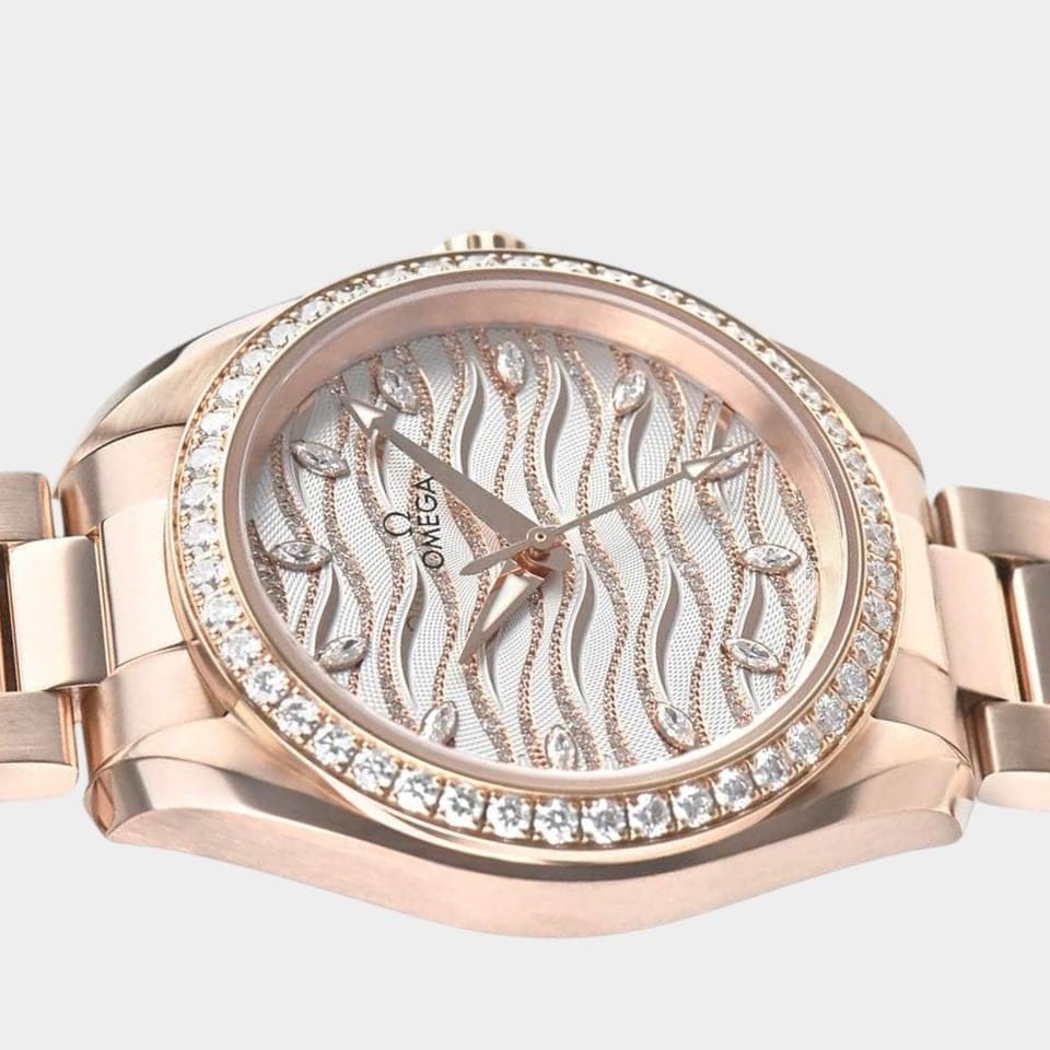 Omega Seamaster Aqua Terra Diamonds / Sedna gold / 34 mm / 220.55.34.20.99.006