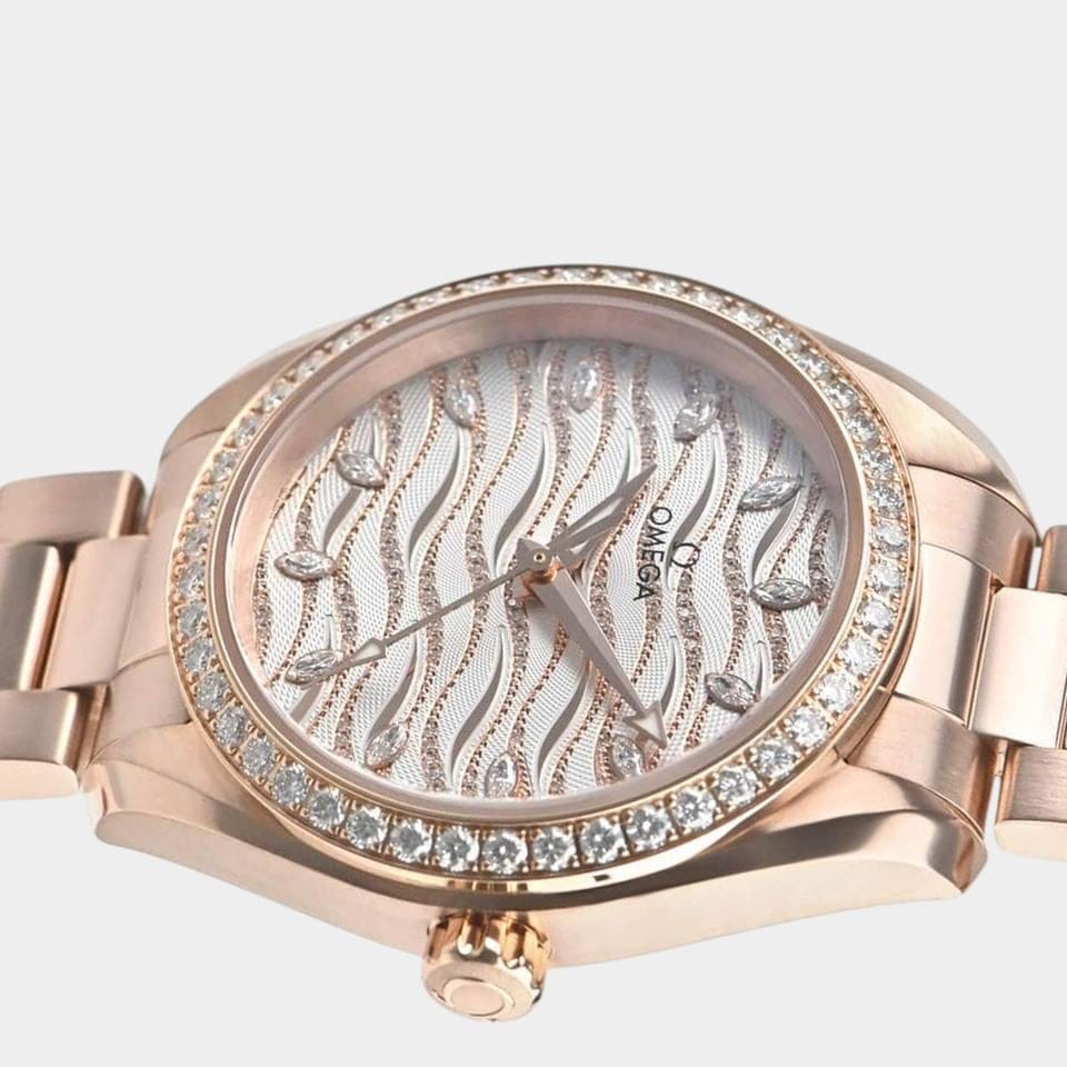 Omega Seamaster Aqua Terra Diamonds / Sedna gold / 34 mm / 220.55.34.20.99.006