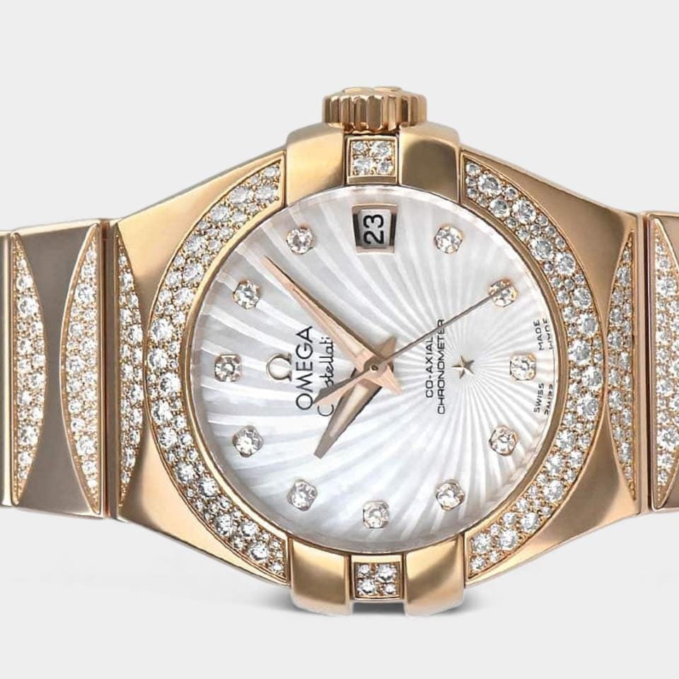 Omega Constellation Ladies Diamonds / Rose gold / 27 mm / 123.55.27.20.55.003
