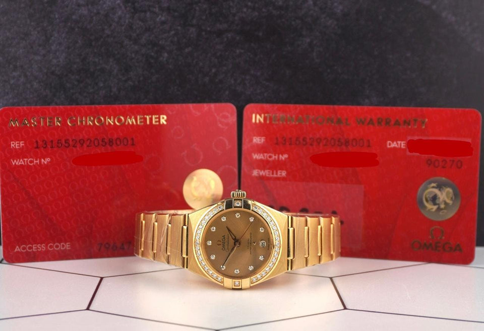Omega Constellation29mm Constellation 18 K Yellow Gold Diamond Dial Watch 131.55.29.20.58.001