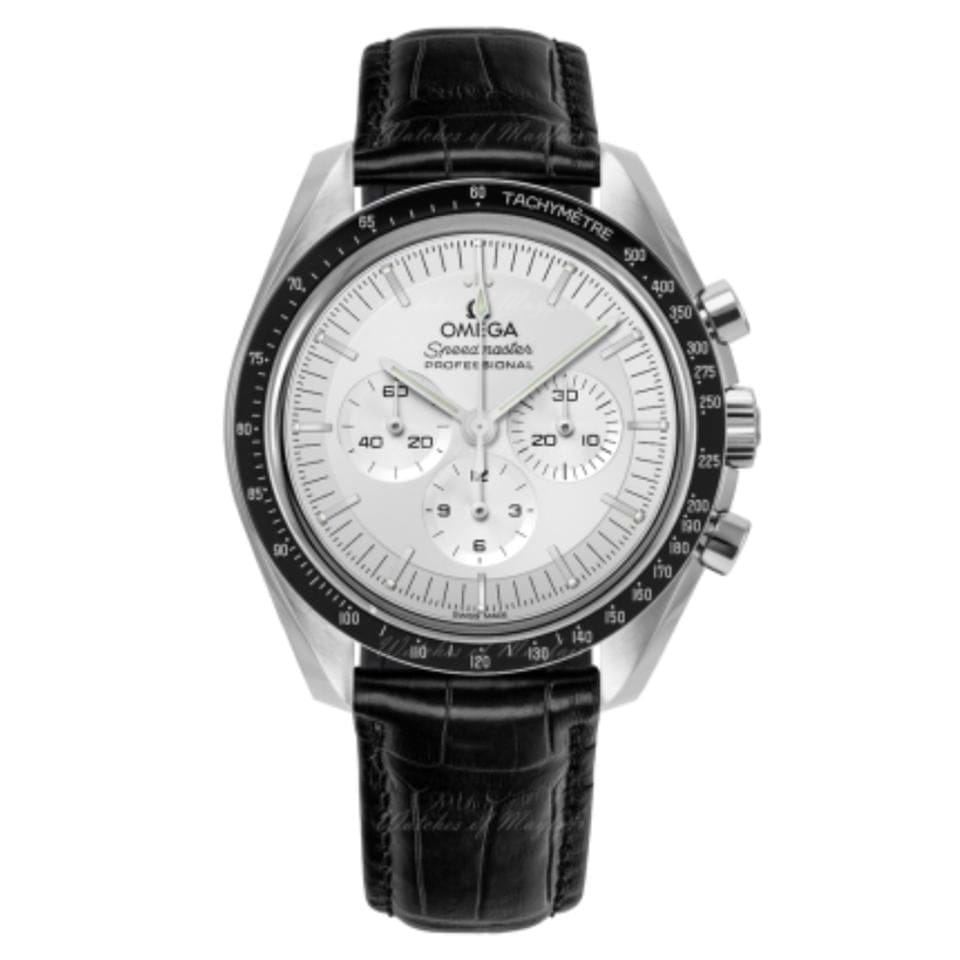 Omega Speedmaster Professional Moonwatch18k White Gold Silver Dial Watch 310.63.42.50.02.001 Complete Full Set
