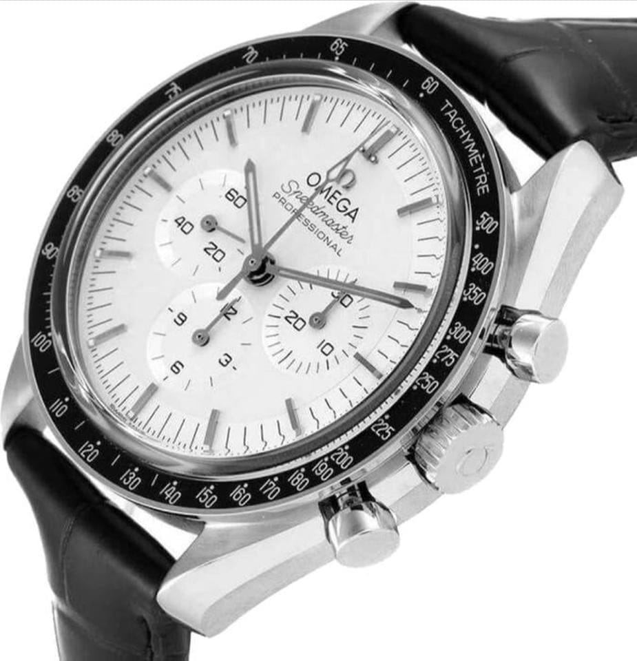 Omega Speedmaster Professional Moonwatch18k White Gold Silver Dial Watch 310.63.42.50.02.001 Complete Full Set