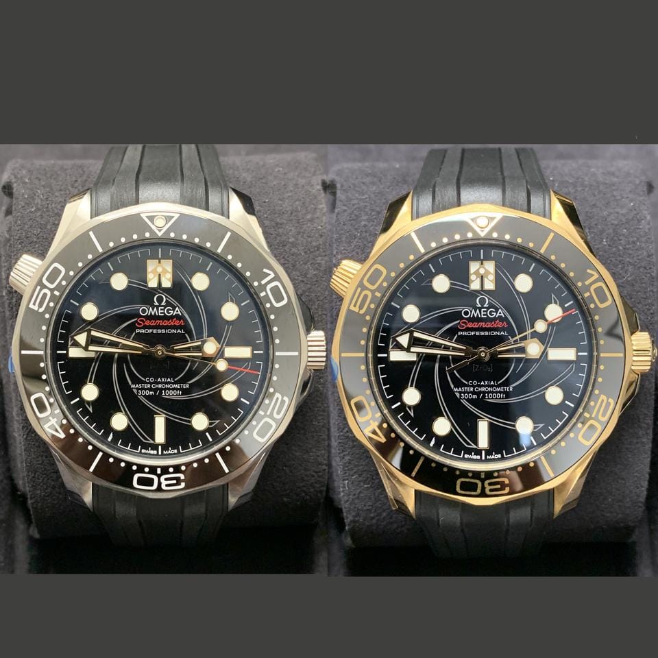 Omega Seamaster Diver 300 MJames Bond 007 Two-Watch Set 50th Anniversary Full Set New NOS