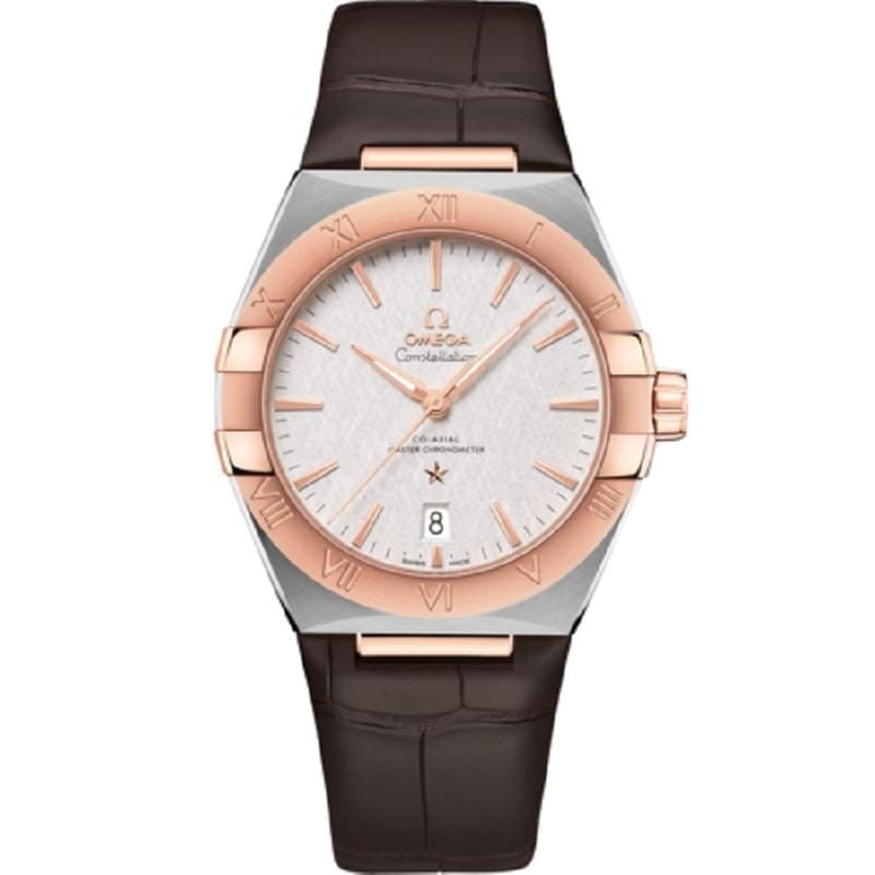 Omegaautomatic 39mm metal Alligator leather watch 131.23.39.20.02.001 BC