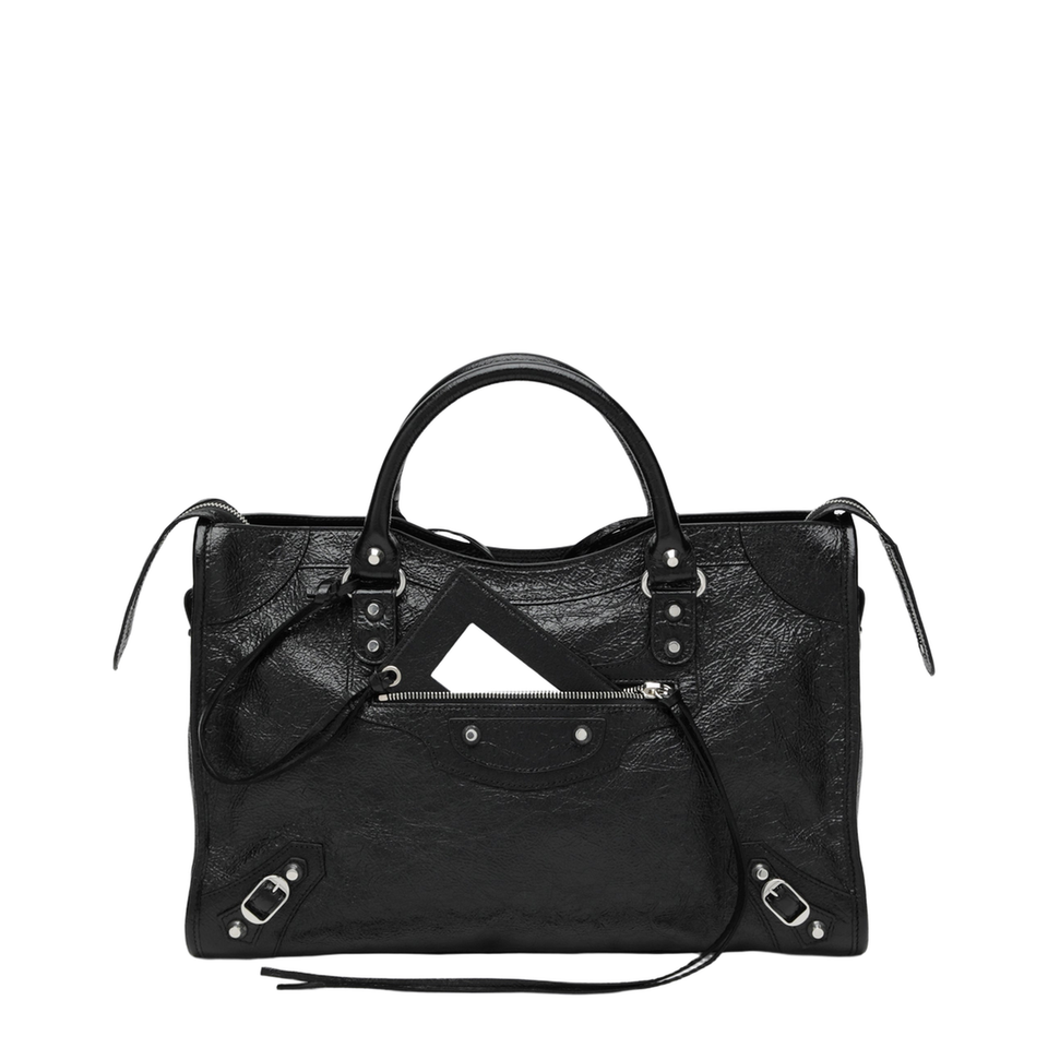 Balenciaga Le City Medium Arena Lambskin Bag - Black