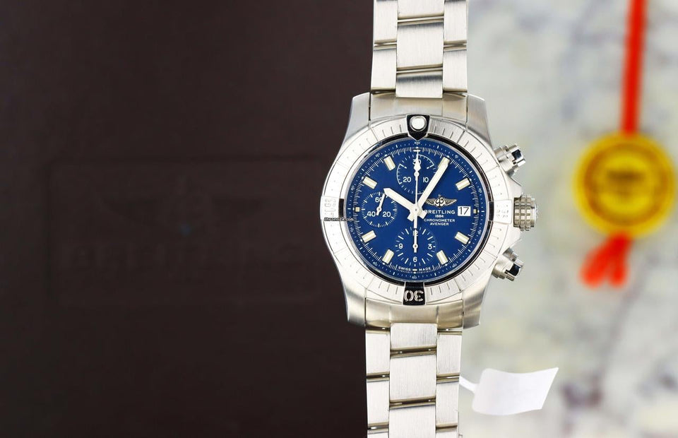 Breitling Avenger Chronograph 43mm Blue Dial - Stainless Steel on Bracelet