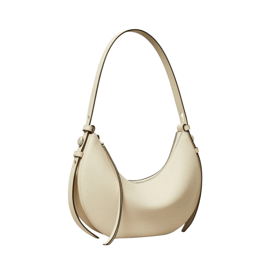 Tory Burch Romy Half Moon Bag Light Cream