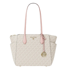 Michael Kors Marilyn Medium Signature Logo Tote Bag Pwd Blsh Mlt