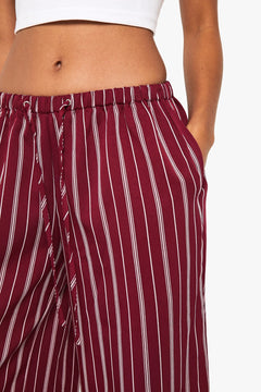 Petite Pinstripe Wide Leg Drawcord Waist Trousers