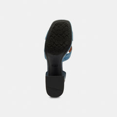 Block Heel Sandal In Signature Denim