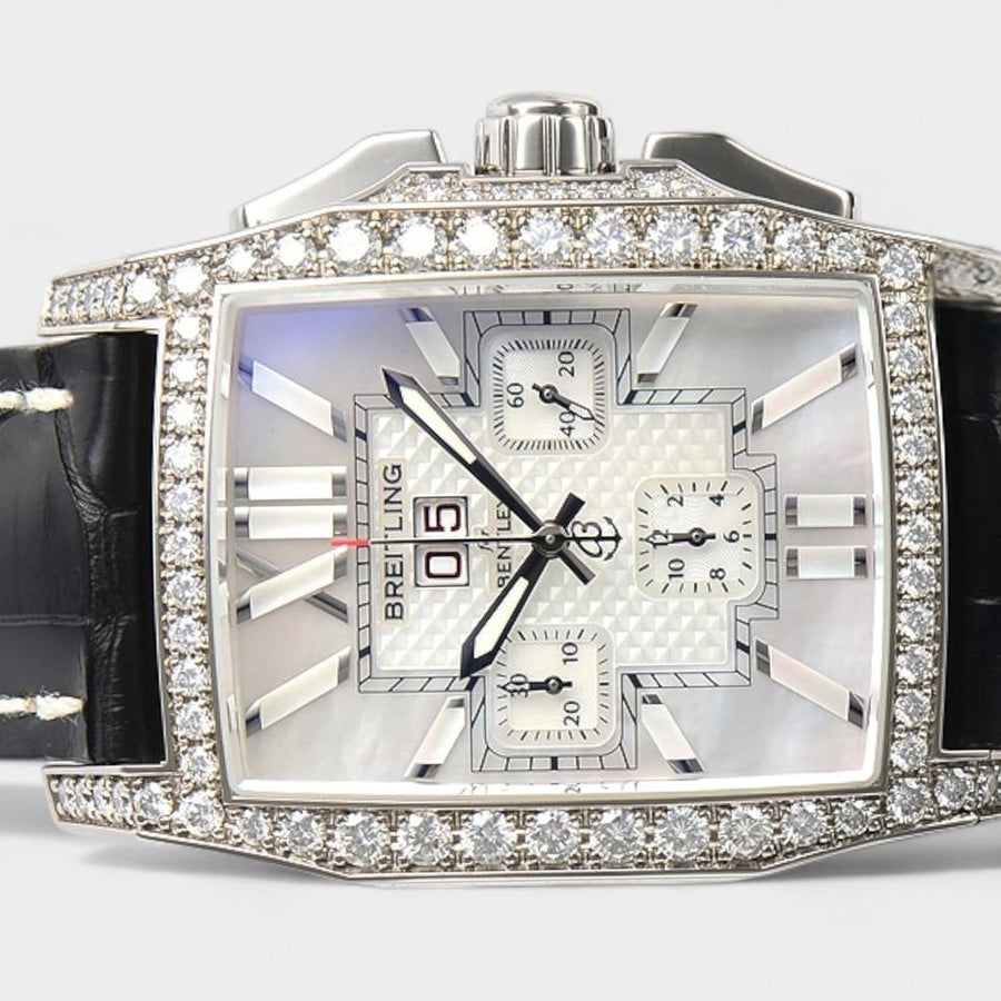 Breitling Bentley Flying BChronograph Limited 50 Diamond / White gold / 57.3x38.5 mm / Papers J4436563/A650