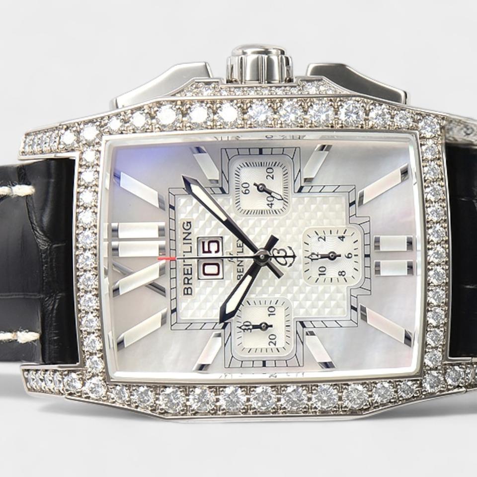 Breitling Bentley Flying BChronograph Limited 50 Diamond / White gold / 57.3x38.5 mm / Papers J4436563/A650