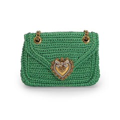 Dolce & Gabbana Green Raffia Crochet Bag