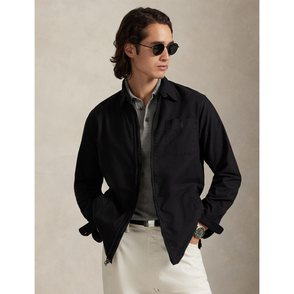Garment Dye Cotton Long Sleeve Full Zip Overshirt