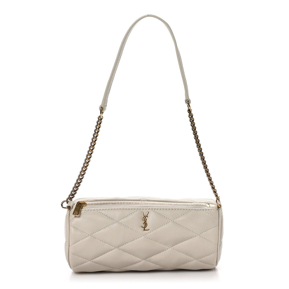 Lambskin Monogram Mini Sade Tube Bag Vintage White