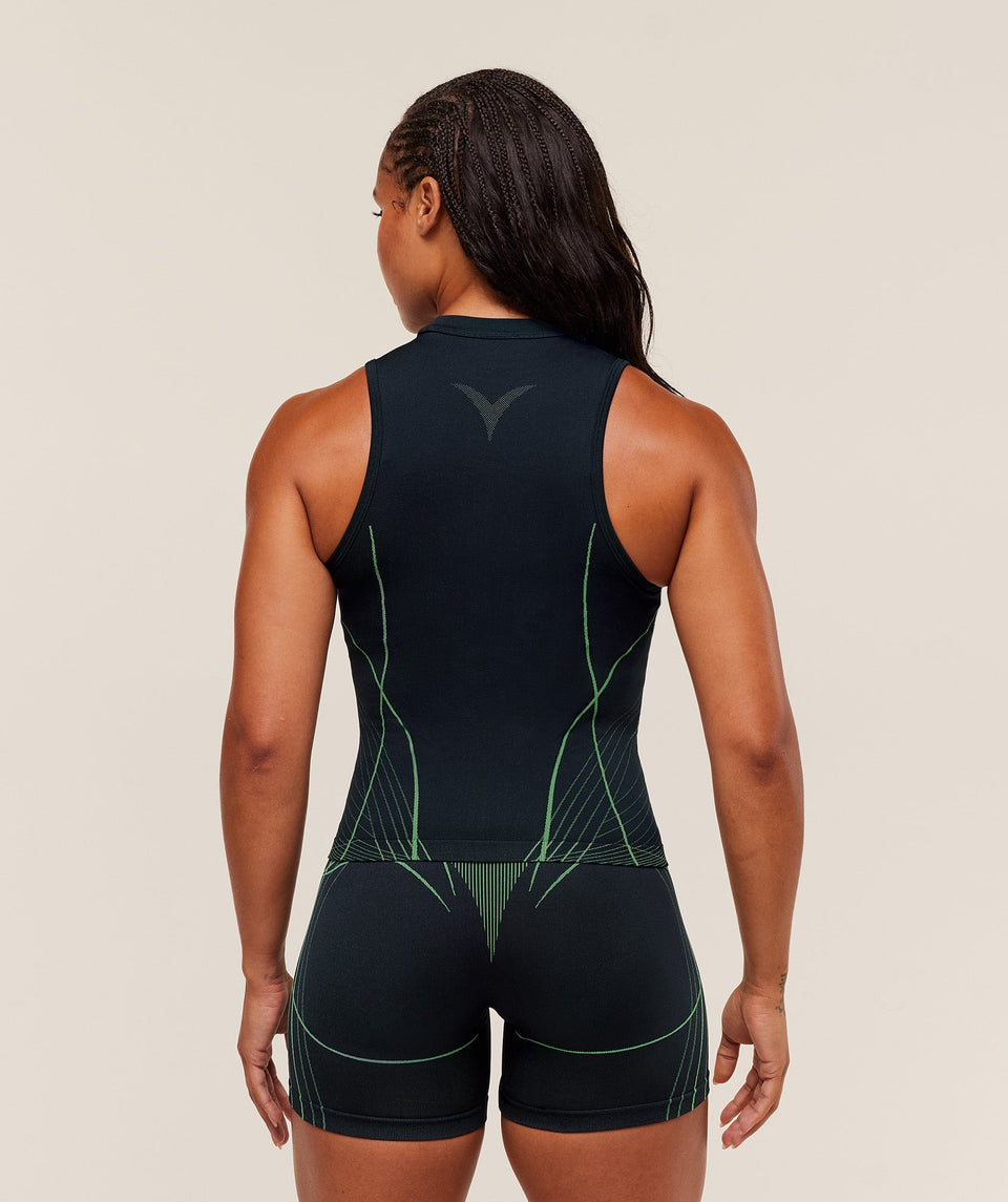 Gymshark Apex Seamless Tank - Heavy Blue/Active Green