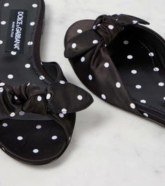 Dolce&Gabbana Polka-dot satin mules