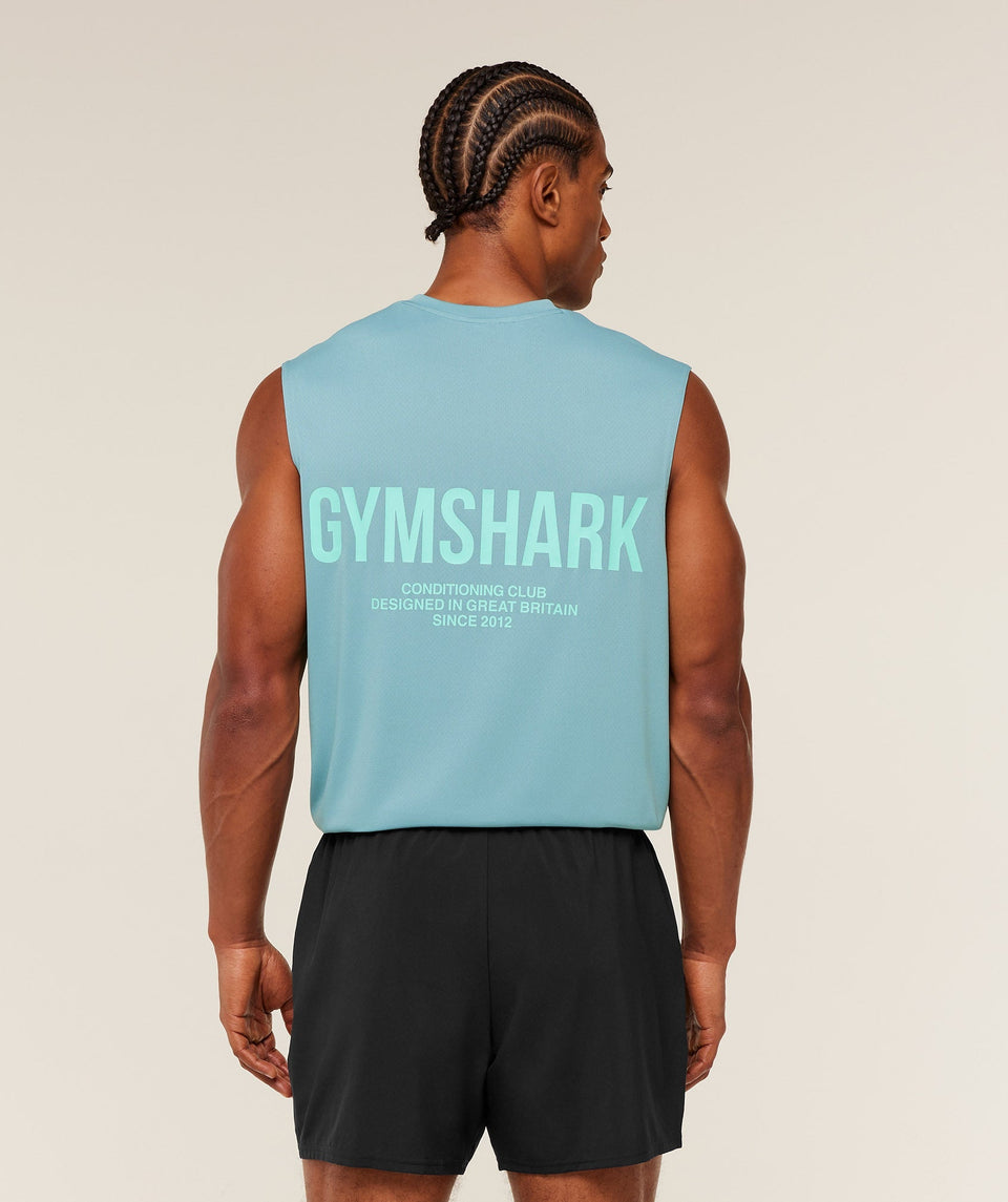Gymshark Conditioning Club Tank - GS Flow Blue/GS Pop Turquoise