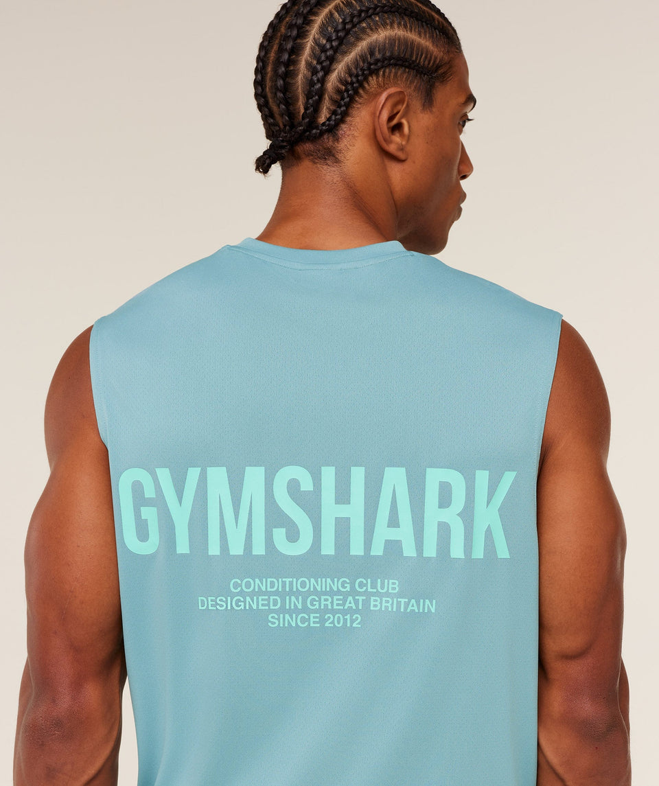 Gymshark Conditioning Club Tank - GS Flow Blue/GS Pop Turquoise