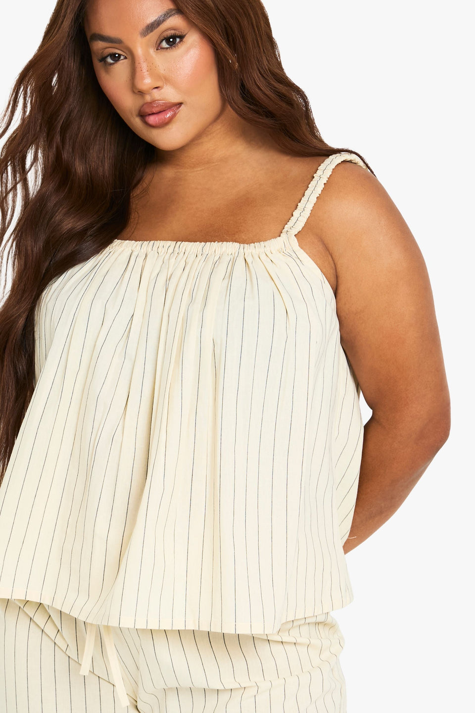 Plus Stripe Smock Cami Top