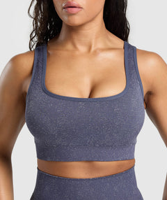 Gymshark Adapt Fleck Sports Bra - Weighted Purple/Metal Purple