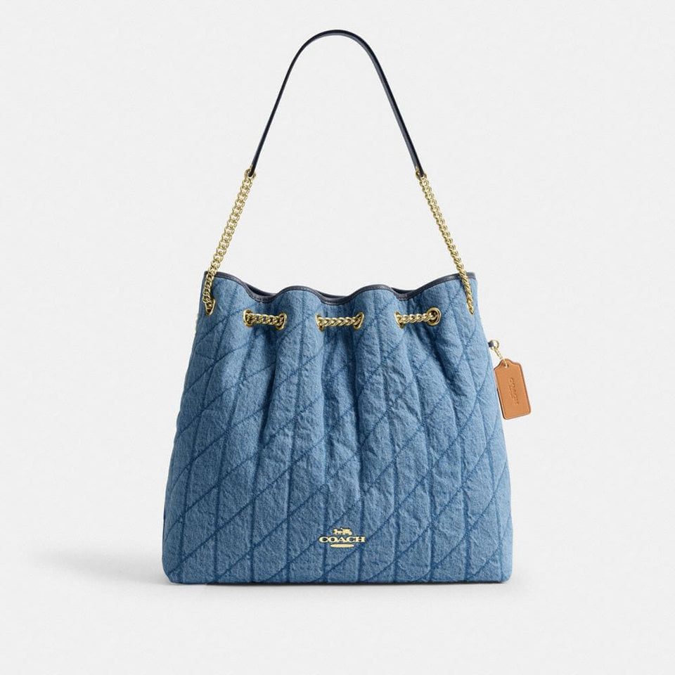 Evelyn Large Shoulder Bag In Regenerative Cotton With Quilting