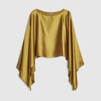 Green Satin Waterfall Cape