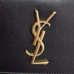 Saint Laurent Black Leather Sunset Top Handle Bag