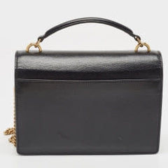 Saint Laurent Black Leather Sunset Top Handle Bag