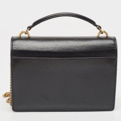 Saint Laurent Black Leather Sunset Top Handle Bag