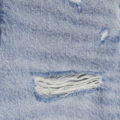 Light Blue Denim Ripped Shorts