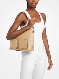 Merritt Large Pebbled Leather Cargo Shoulder Bag