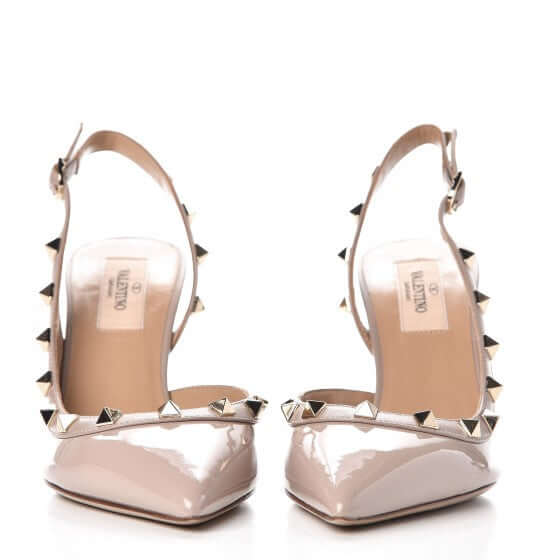 Patent Rockstud Half D'Orsay Slingback 85mm Pumps 37 Poudre