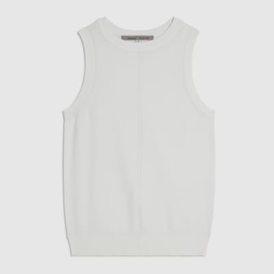 White Knitted Vest Top