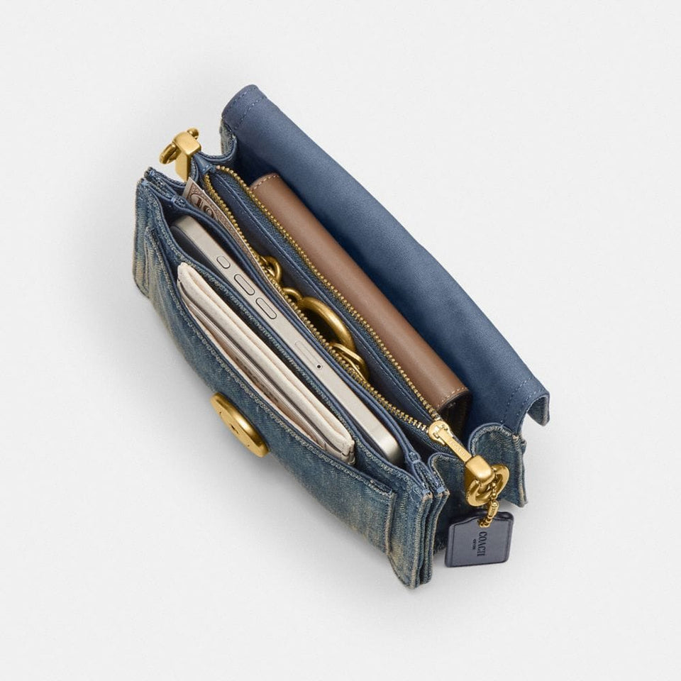 Tabby Shoulder Bag 20 In Regenerative Cotton Denim