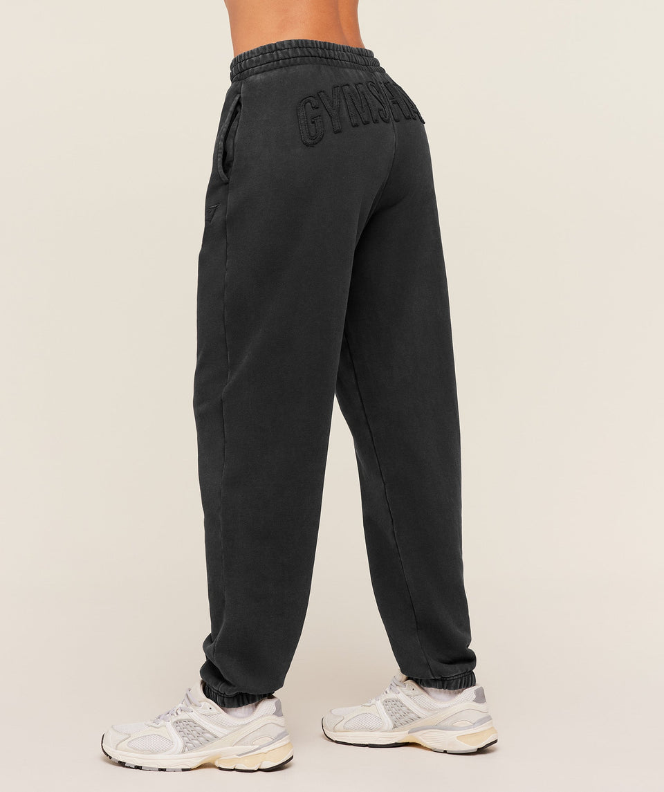 Gymshark Power Washed Cuff Joggers - Black/Acid Wash