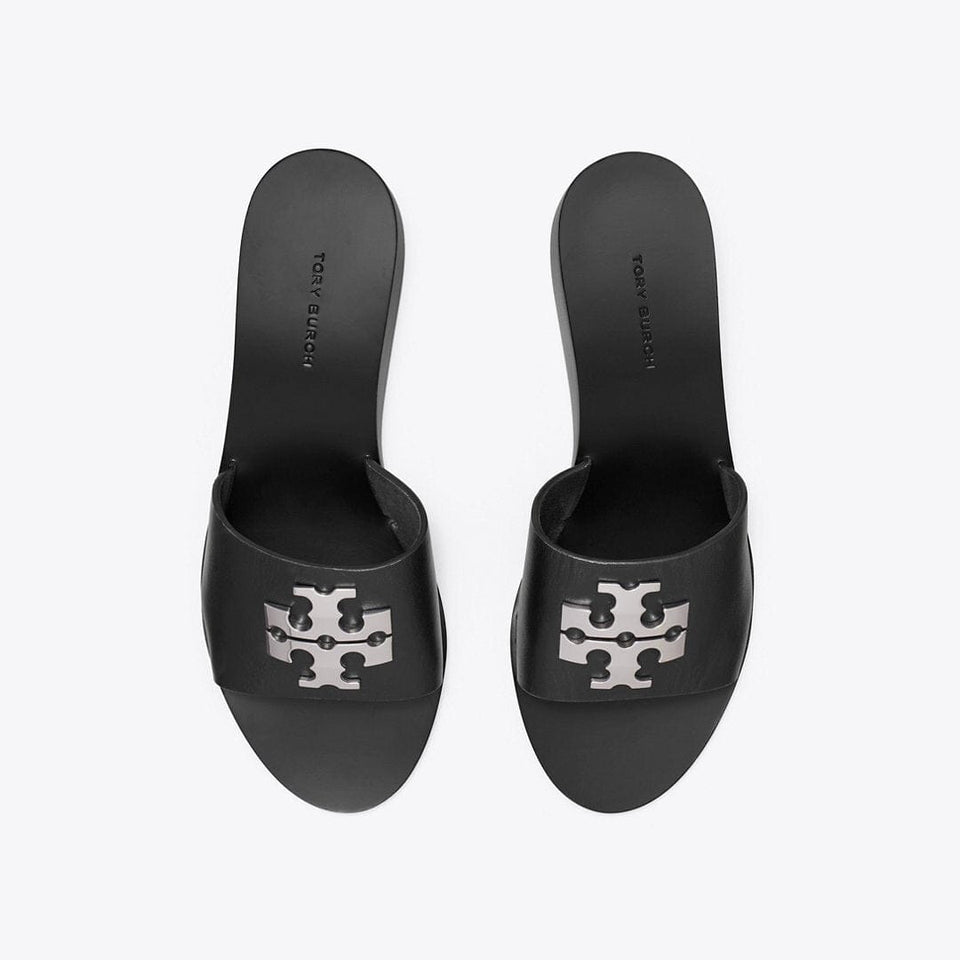Tory Burch Charlie Cuoio Wedge PERFECT BLACK