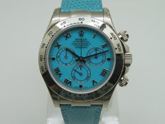 Rolex | Daytona | 116519 | White gold | 40 x 48 mm | Lizard skin | Turquoise | Automatic